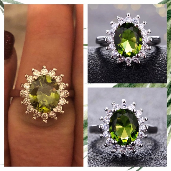 h/p 3/6!! gorgeous peridot cocktail ring - Picture 3 of 3